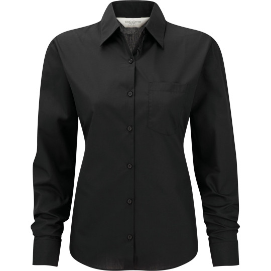 Chemise femme popeline polycoton manches longues personnalisable – Vêtement professionnel pour entreprises | BCM Goodies