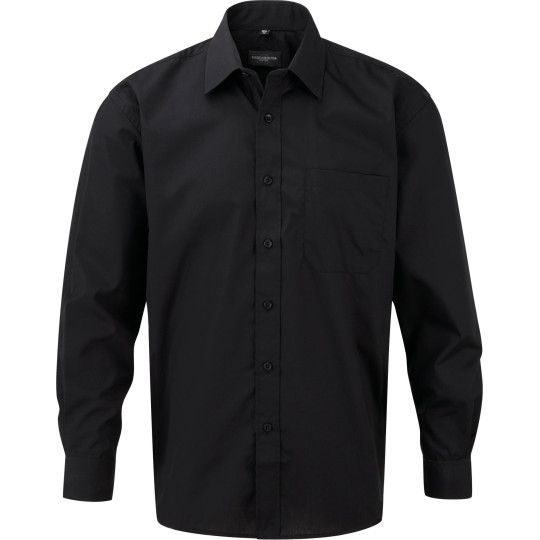 Chemise homme popeline polycoton manches longues – vêtement professionnel personnalisable pour entreprises