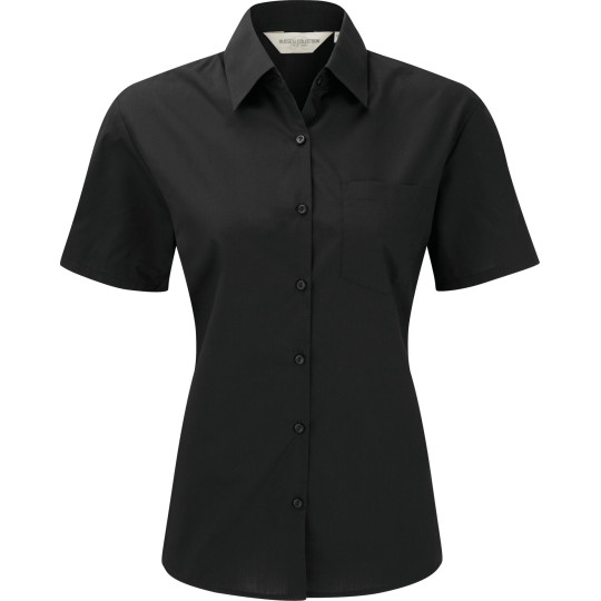 Chemise femme popeline polycoton manches courtes personnalisable pour entreprise | BCM Goodies