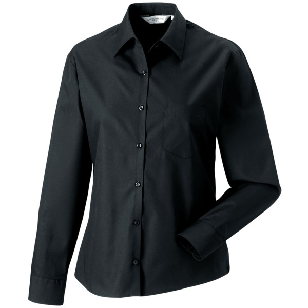 Chemise femme popeline coton manches longues personnalisable pour entreprises – BCM Goodies