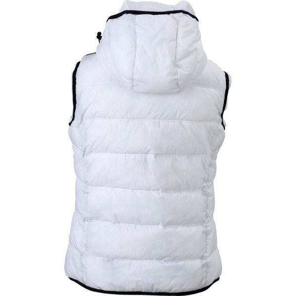 Bodywarmer matelassé pour femme avec capuche et fermeture zippée contrastée - Daiber