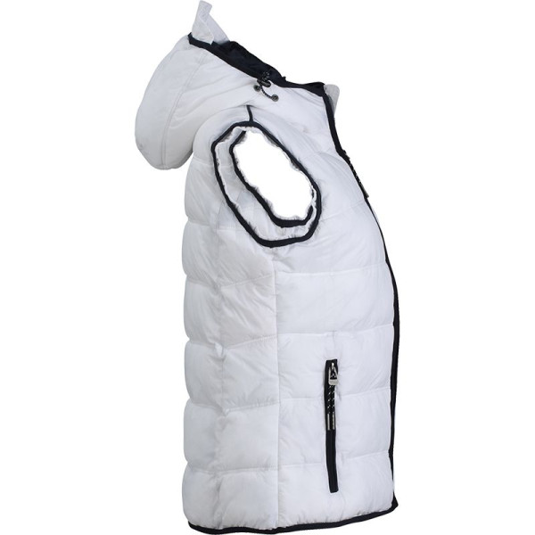 Bodywarmer matelassé pour femme avec capuche et fermeture zippée contrastée - Daiber