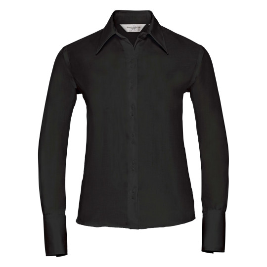 Chemise femme manches longues Non Iron personnalisable - Vêtement d'entreprise 100% coton pour communication professionnell