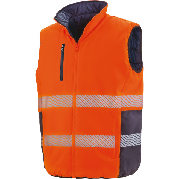 Bodywarmer de sécurité réversible personnalisable haute visibilité pour entreprises et équipes – BCM Goodies