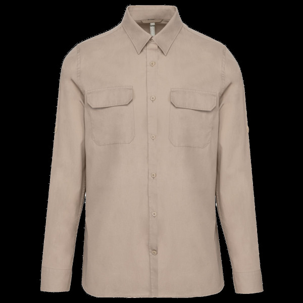 Chemise safari manches longues homme personnalisable – Communication d’entreprise et cadeaux d’affaires