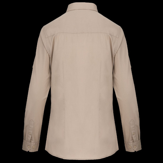 Chemise safari manches longues femme 100% coton personnalisable – Cadeau d’entreprise et communication B2B
