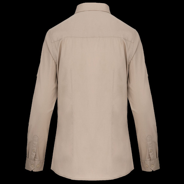 Chemise safari manches longues femme 100% coton personnalisable – Cadeau d’entreprise et communication B2B