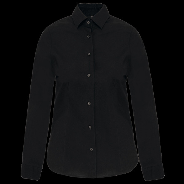 Chemise femme manches longues coton élasthanne personnalisable – Textile d’entreprise BCM Goodies