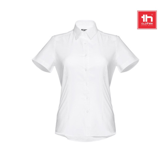 Chemise Oxford à manches courtes pour femmes - THC London Women WH - Blanche
