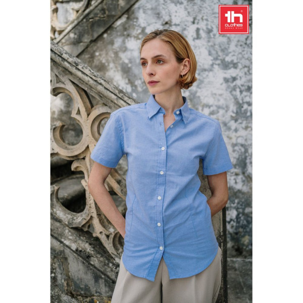 Chemise Oxford à manches courtes pour femmes THC London Women - Personnalisable pour événements professionnels