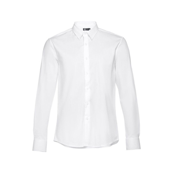 Chemise en popeline blanche à manches longues pour hommes - THC PARIS WH