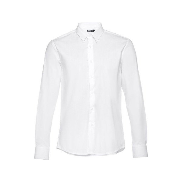 Chemise en popeline blanche à manches longues pour hommes - THC PARIS WH