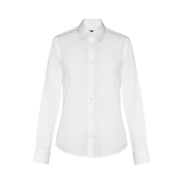 Chemise en popeline blanche à manches longues pour femmes - THC PARIS WOMEN WH