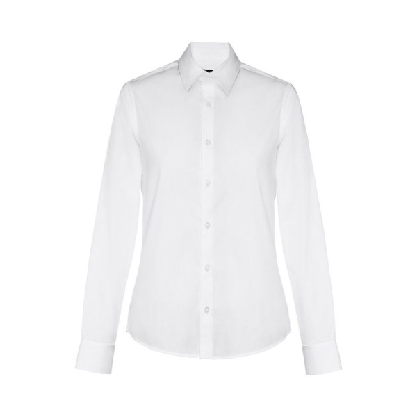 Chemise en popeline blanche à manches longues pour femmes - THC PARIS WOMEN WH