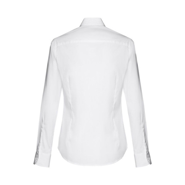 Chemise en popeline blanche à manches longues pour femmes - THC PARIS WOMEN WH