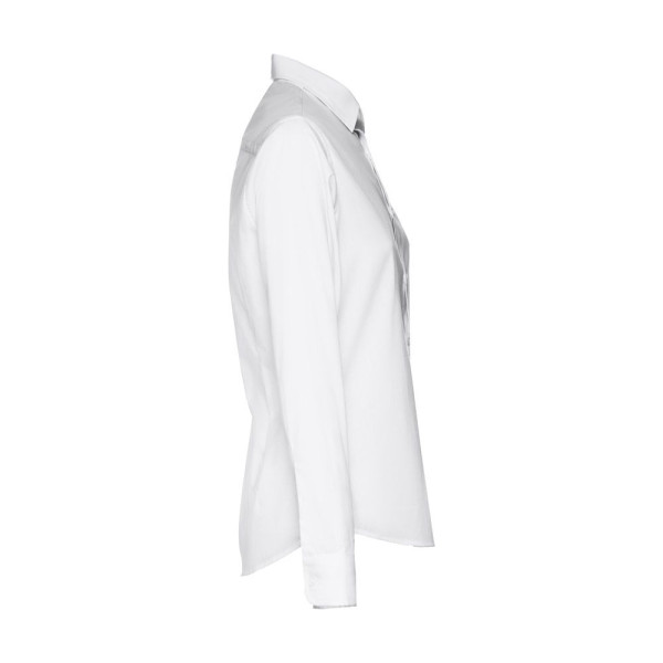 Chemise en popeline blanche à manches longues pour femmes - THC PARIS WOMEN WH