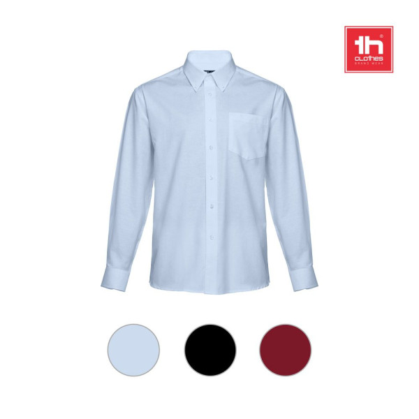 Chemise Oxford à manches longues pour hommes THC TOKYO - Chemise personnalisable pour communication d'entreprise