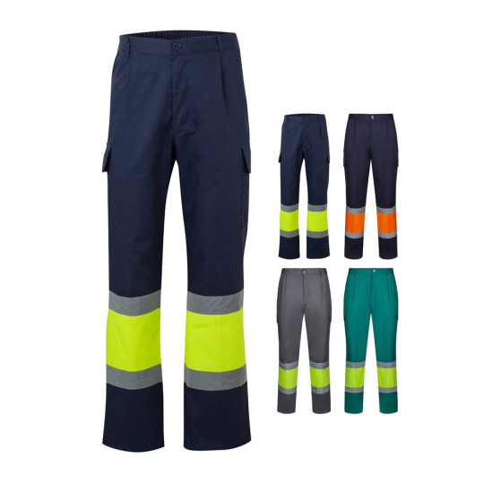 Pantalon bicolore en sergé VL ARTEMIS - Pantalon publicitaire de qualité pour entreprises
