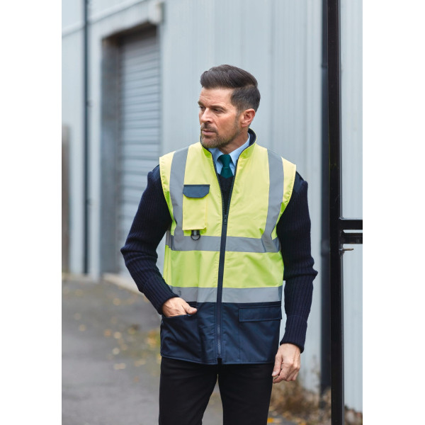Bodywarmer rembourré haute visibilité personnalisable – Sécurité et visibilité pour entreprises – BCM Goodies