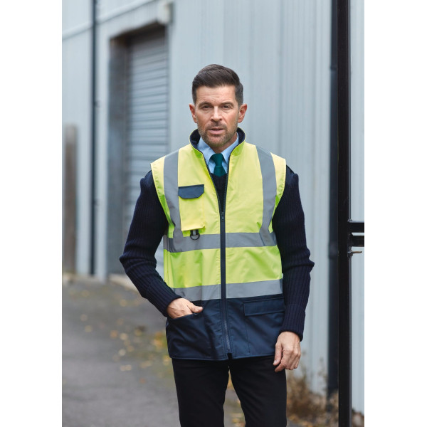 Bodywarmer rembourré haute visibilité personnalisable – Sécurité et visibilité pour entreprises – BCM Goodies