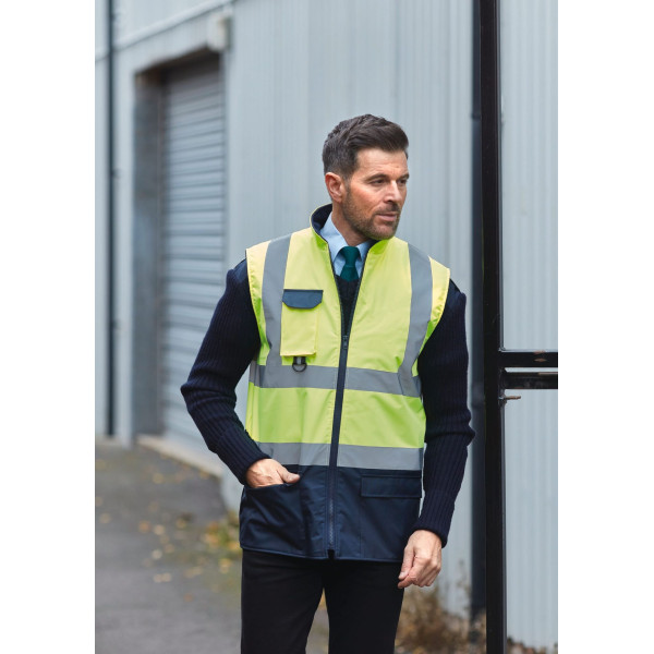 Bodywarmer rembourré haute visibilité personnalisable – Sécurité et visibilité pour entreprises – BCM Goodies