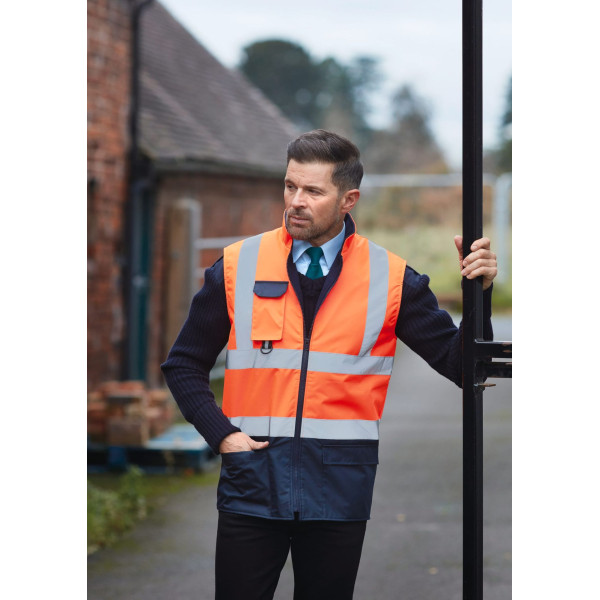 Bodywarmer rembourré haute visibilité personnalisable – Sécurité et visibilité pour entreprises – BCM Goodies