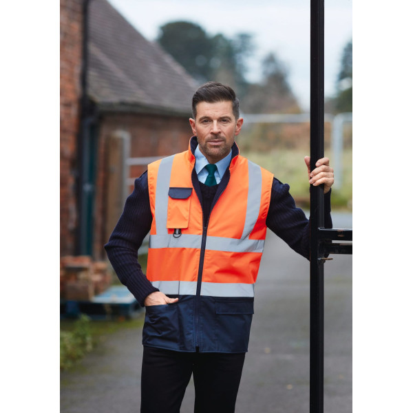 Bodywarmer rembourré haute visibilité personnalisable – Sécurité et visibilité pour entreprises – BCM Goodies