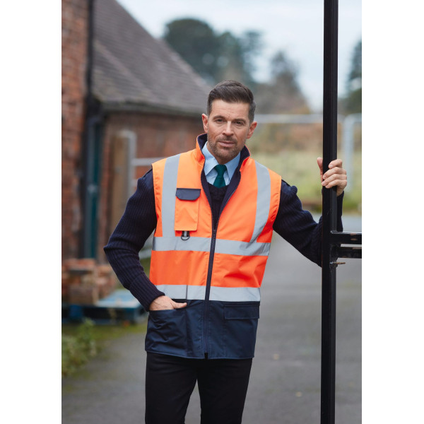 Bodywarmer rembourré haute visibilité personnalisable – Sécurité et visibilité pour entreprises – BCM Goodies