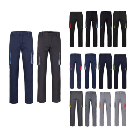 Pantalon stretch bicolore multipoches VL FIDES - BCM Goodies