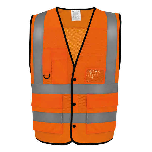 Gilet haute visibilité Eco Superior personnalisable en polyester recyclé – Conforme normes EN ISO – BCM Goodies