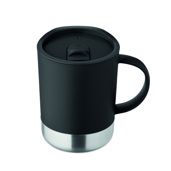 Mug en PP avec base en acier inoxydable recyclé - 300 ml - Personnalisable pour objets publicitaires B2B