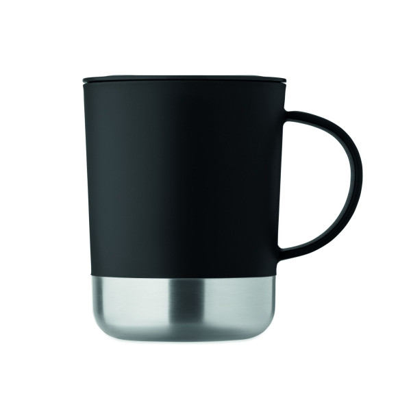 Mug en PP avec base en acier inoxydable recyclé - 300 ml - Personnalisable pour objets publicitaires B2B