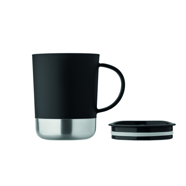 Mug en PP avec base en acier inoxydable recyclé - 300 ml - Personnalisable pour objets publicitaires B2B