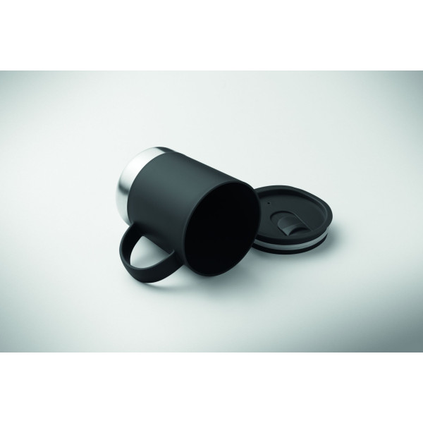 Mug en PP avec base en acier inoxydable recyclé - 300 ml - Personnalisable pour objets publicitaires B2B