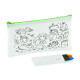 Trousse à crayons en non tissé avec 4 crayons de couleur - Objet promotionnel pour entreprise