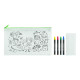 Trousse à crayons en non tissé avec 4 crayons de couleur - Objet promotionnel pour entreprise