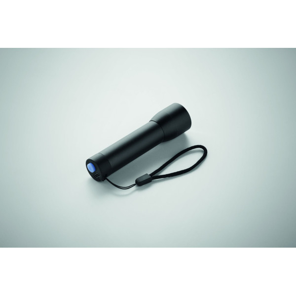 Lampe torche rechargeable en aluminium recyclé LUMEZO - Objet personnalisable pour événements et cadeaux d'entreprise