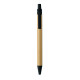 Stylo à bille à bouton poussoir en bambou et plastique recyclé - BCM Goodies