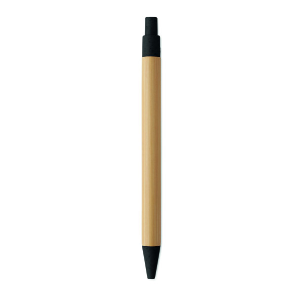 Stylo à bille à bouton poussoir en bambou et plastique recyclé - BCM Goodies
