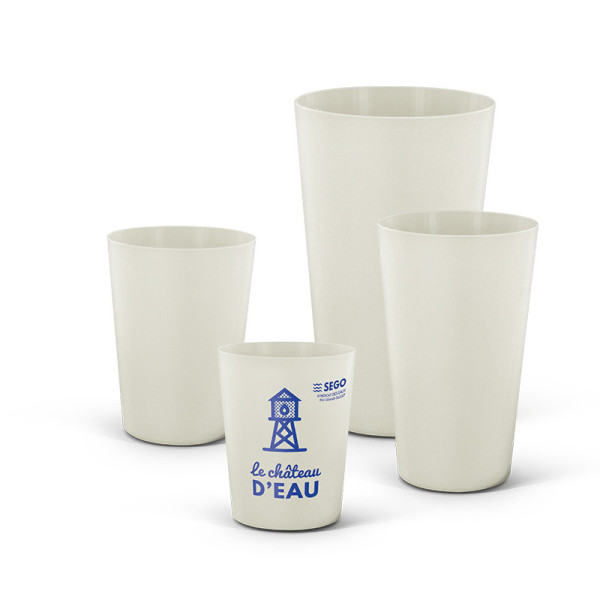 Gobelet réutilisable en biocomposite 12 cl personnalisable – Communication responsable pour entreprises et collectivités