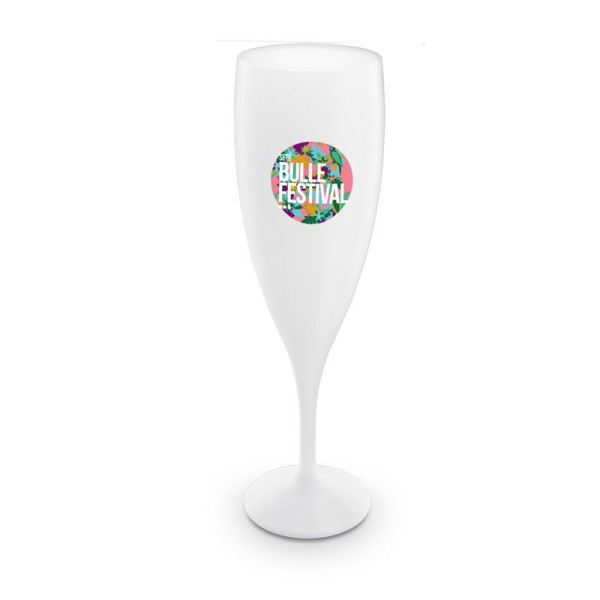 FLUTE A CHAMPAGNE PLASTIQUE REUTILISABLE 14 cl RAS BORD Personnalisable | BCM Goodies