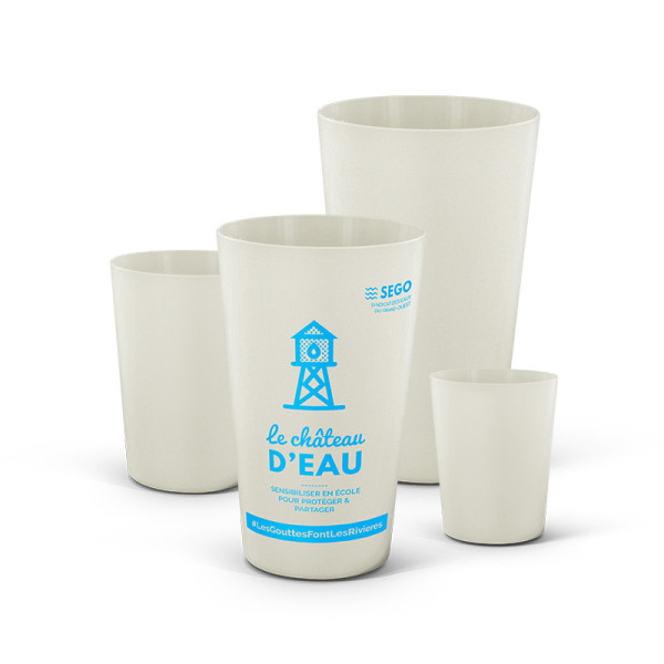 Gobelet réutilisable en biocomposite 30 cl personnalisable – Fabrication française – BCM Goodies