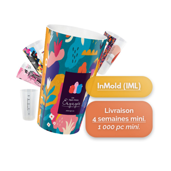 Gobelet plastique réutilisable 30 cl IML sans BPA – Compatible lave-vaisselle et micro-ondes – BCM Goodies