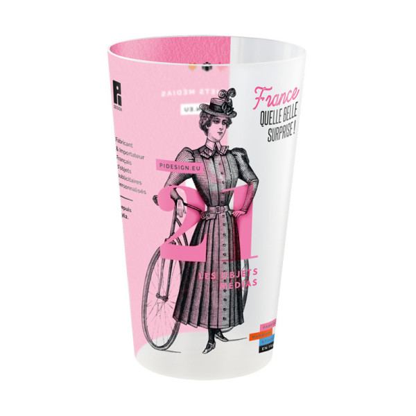 Gobelet plastique réutilisable 30 cl IML sans BPA – Compatible lave-vaisselle et micro-ondes – BCM Goodies