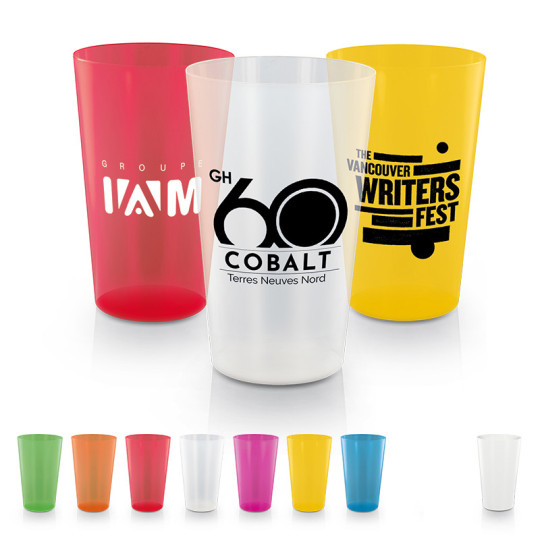 GOBELET PLASTIQUE REUTILISABLE 60 cl RAS BORD Personnalisable | BCM Goodies