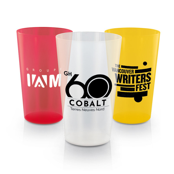 GOBELET PLASTIQUE REUTILISABLE 60 cl RAS BORD Personnalisable | BCM Goodies