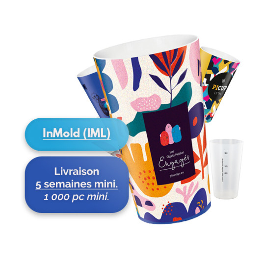 GOBELET PLASTIQUE REUTILISABLE 60 cl  RAS BORD (IML) Personnalisable | BCM Goodies