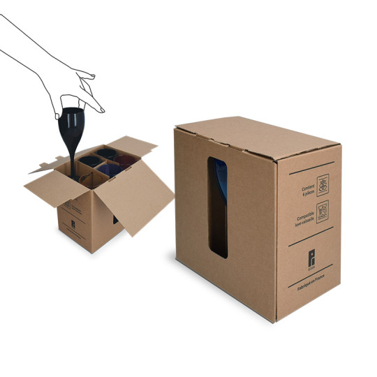 Boîte Kraft compartimentée 6 PICUP avec fenêtres – Packaging personnalisé BCM Goodies