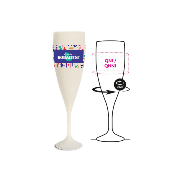 Flûte à champagne en biocomposite végétal et minéral fabriquée en France – réutilisable et recyclable – 14 cl – BCM Goodies