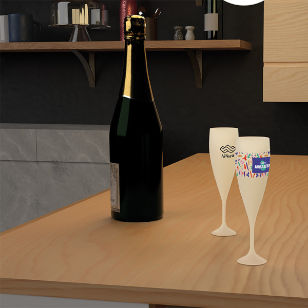 Flûte à champagne en biocomposite végétal et minéral fabriquée en France – réutilisable et recyclable – 14 cl – BCM Goodies